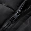Men Waistcoat Stand Collar Hooded Sleeveless Zipper Placket Down Cotton Vest with Pockets Solid Color Thickened Vest Jacket