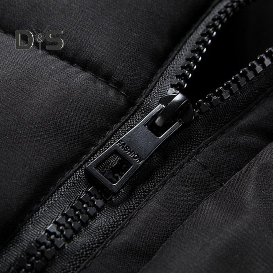 Men Waistcoat Stand Collar Hooded Sleeveless Zipper Placket Down Cotton Vest with Pockets Solid Color Thickened Vest Jacket