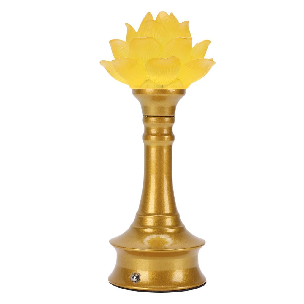 LED Flower Lamp Resin Metal USB Rechargble Buddhistic Lamp Flower Night Light for Display Decoration Faith Supplies