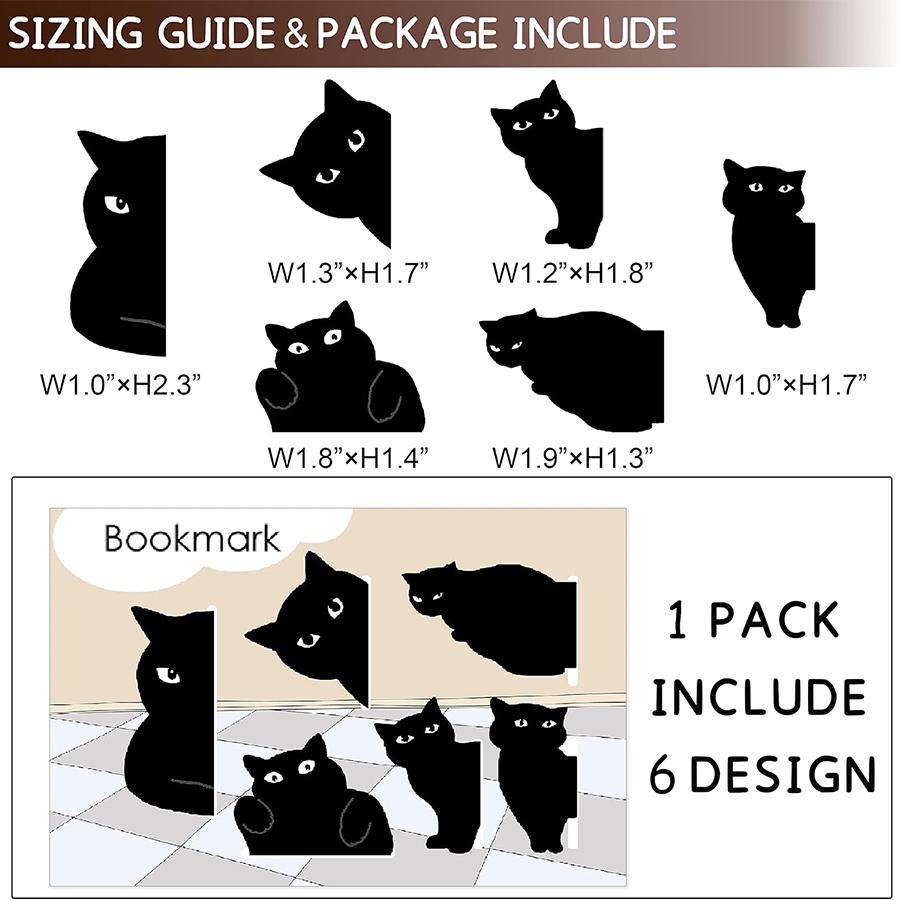 6PCS Kawaii Cat Magnetic Bookmarks - Cute Bookmark Holders for Readers, Students, Teachers & Book Lovers