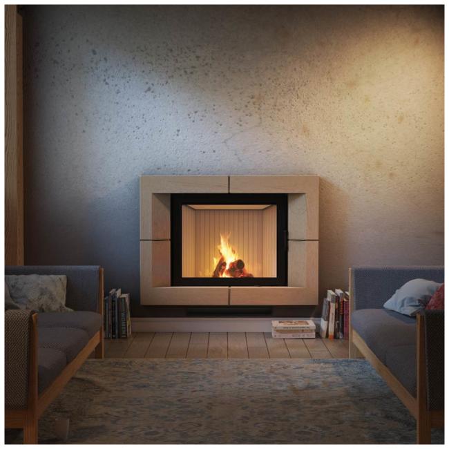 Steel fireplace KRATKI NADIA 13 kW Ø 200 black thermotec