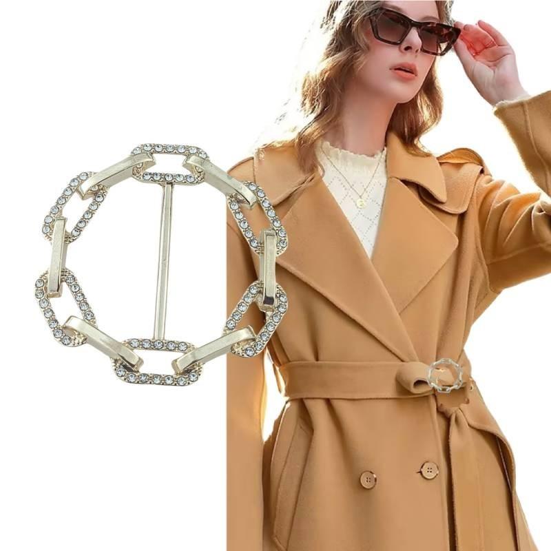 Premium Alloy Scarf Accessories Fashionable Large Buckle For Trench Coats