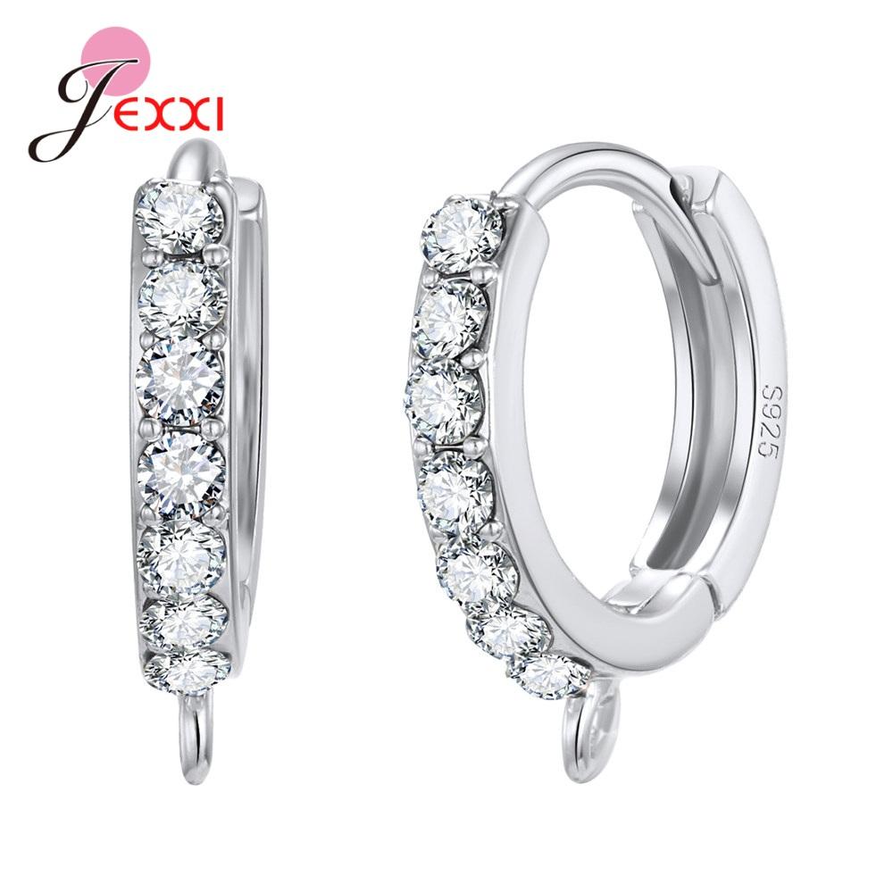 

Korean Style Various Models Crystal Earring Findings Genuine 925 Silver Earring Findings Jewelry Accessories For DIY