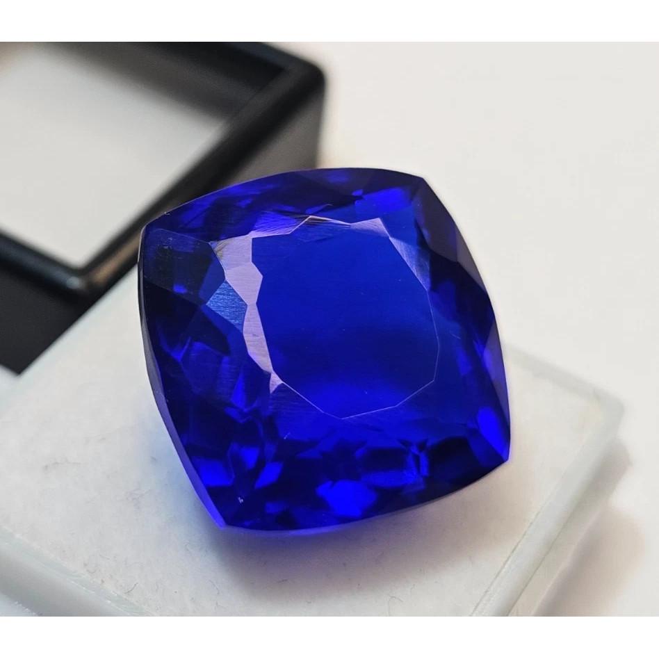 Blue Tanzanite Natural 20+ Ct Cushion Cut Fabulous Certified Loose Gemstone