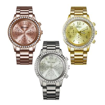(SU)Fashion Women Stainless Steel Watch Leisure Ladies Quartz Wristwatch