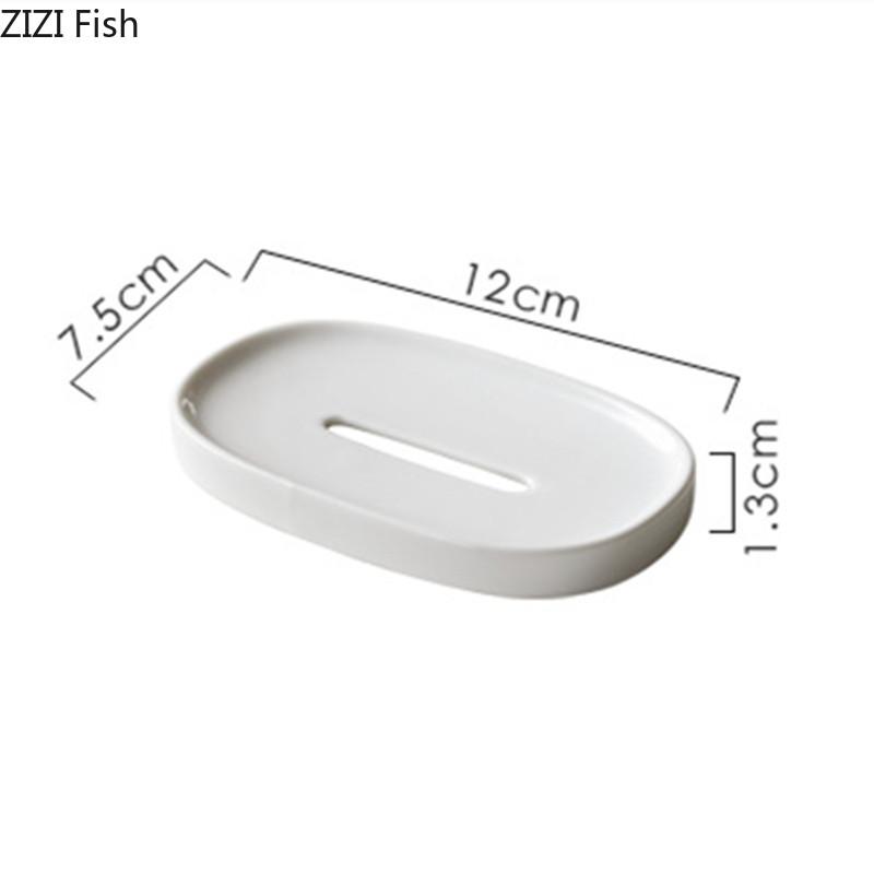 Simple Ceramic Soap Dish Hotel Toilet Creative Drain Soap Box Holder Soap Organization Nordic Home Bathroom Accessories