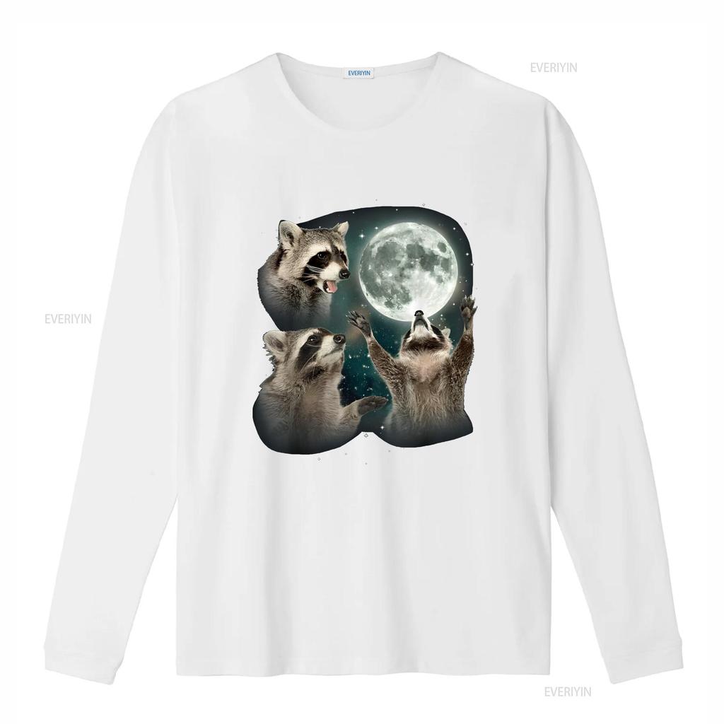 Raccoon T Shirt 3 Racoons Howling At Moon Funny Weird Cursed vintage Washed Slightly Comfortable Stretched