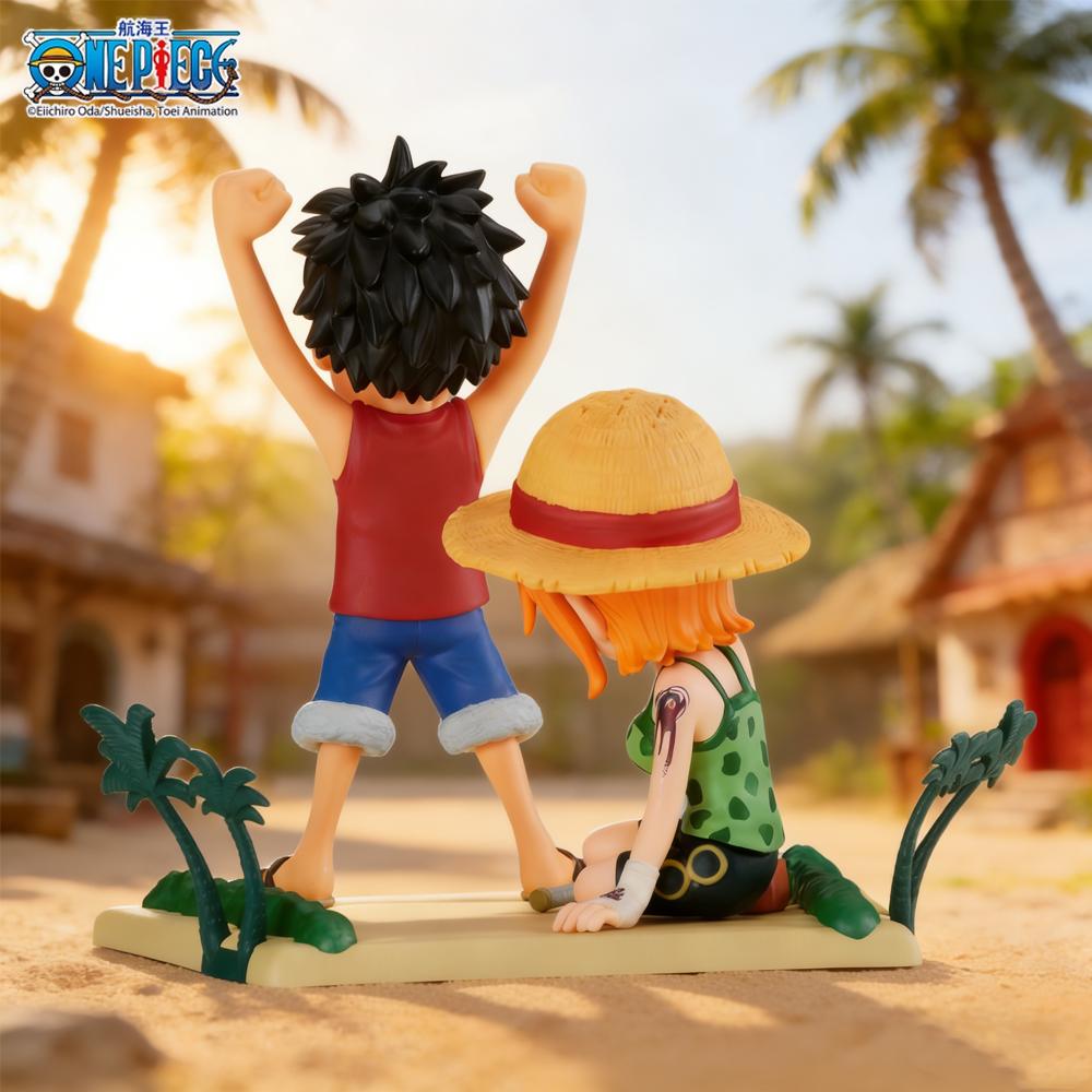 1 pièce Officiellement Figurine One Piece Luffy & Nami, Scène Iconique Classique, Figurine de Collection Décorative, Cadeau Idéal pour les Festivals.