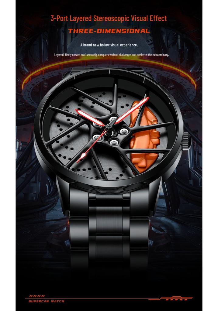 SVJ 3D Hollow Quartz Men's Watch - High-End Genuine Tesla Design