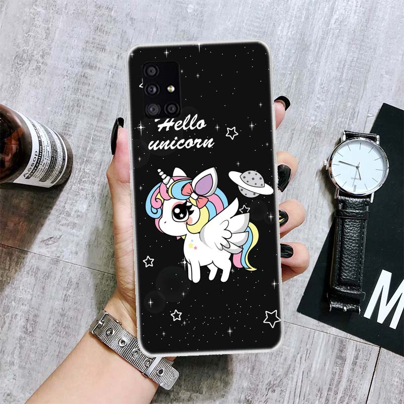 Unicorn Pink Myth Cartoon Phone Case For Samsung Galaxy A52 A32 A22 A12 A02S A50S A30S A51 A31 AA71 Note 20 Ultra 10 S10 Plus Ga