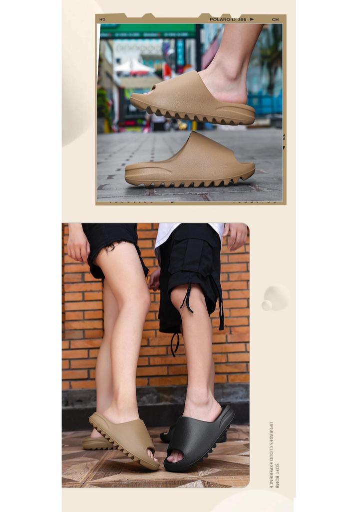 Men's Summer Thick-Soled EVA Non-Slip Sandals - Single-Strap Cool Slippers, Couple Style Fashionable Sports Footwear