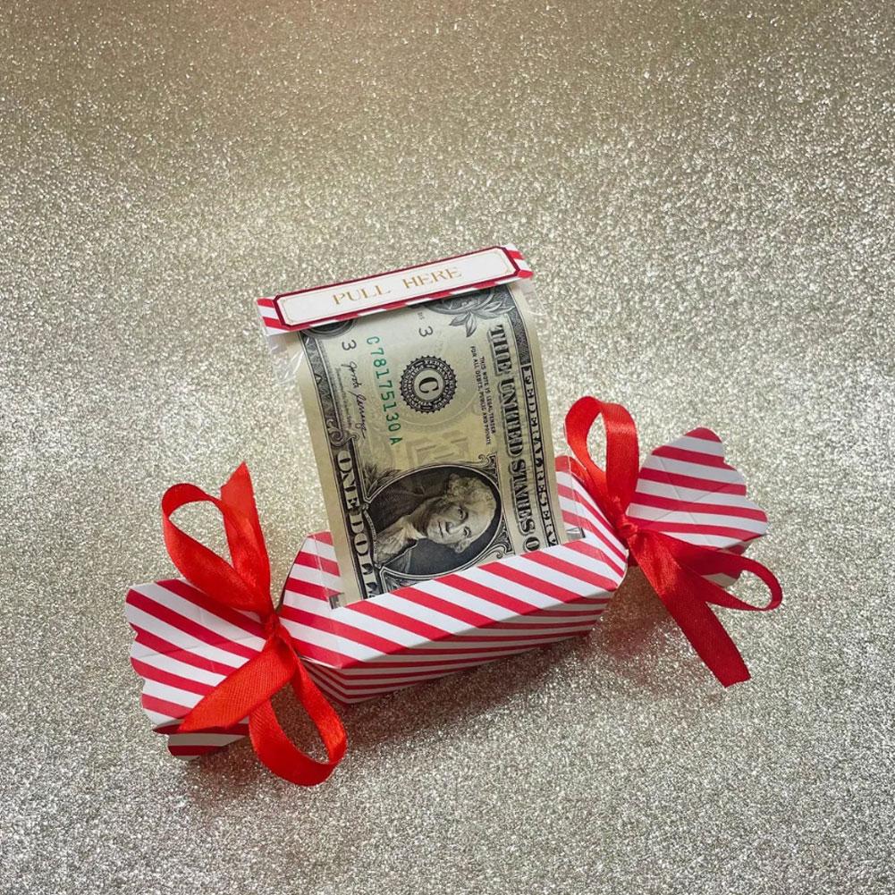 Christmas Surprise Money Holder Pull Pouch 1/4PCS Cash Candy DIY Box Gift Bag Out Card Decorati O1N4