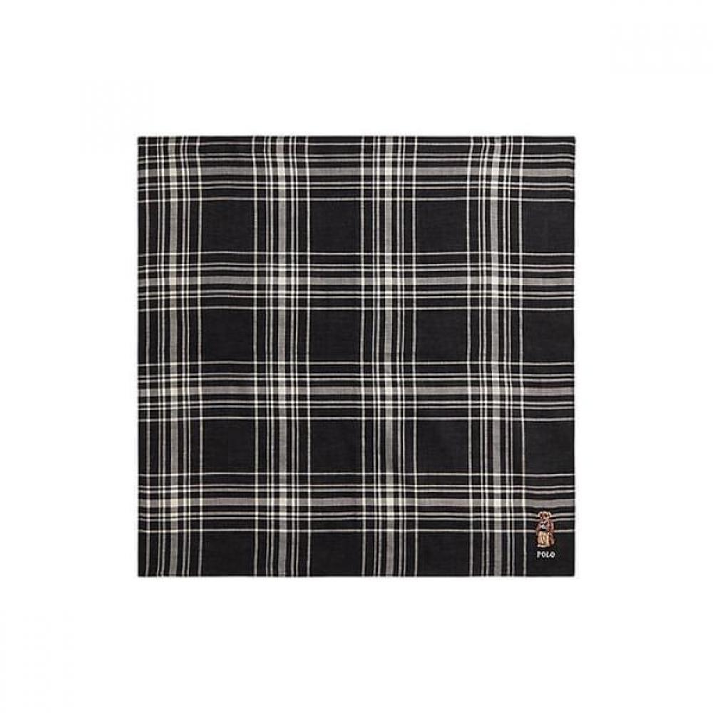 Polo Ralph Lauren Men S Polo Bear Plaid Cotton Handkerchief ONE
