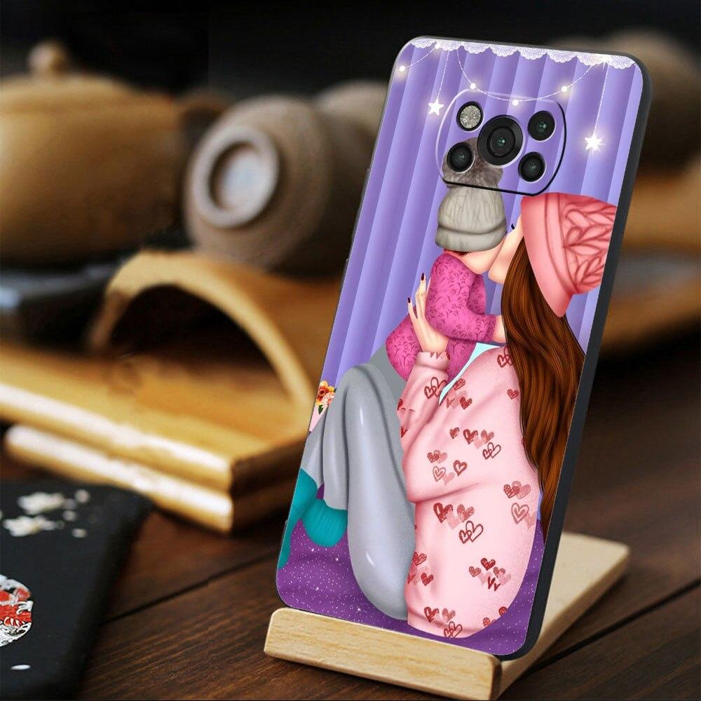 

Мягкий суперпапа, мама, милая девочка и мальчик для Xiaomi POCO 11T M4 Pro 5G F4 GT 10T X4 MI 11 lite X3 NFC 9T F3 M3, чехол для телефона MI Note 10