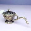 Lotus Flower Incense Burner With Handle Retro Lotus Hollow Out Incense Stick Burner Small Metal Craft Home Decor