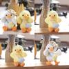 Cute Mini Plush Duck Keychain Soft Stuffed Animal Toy White And Yellow Colors