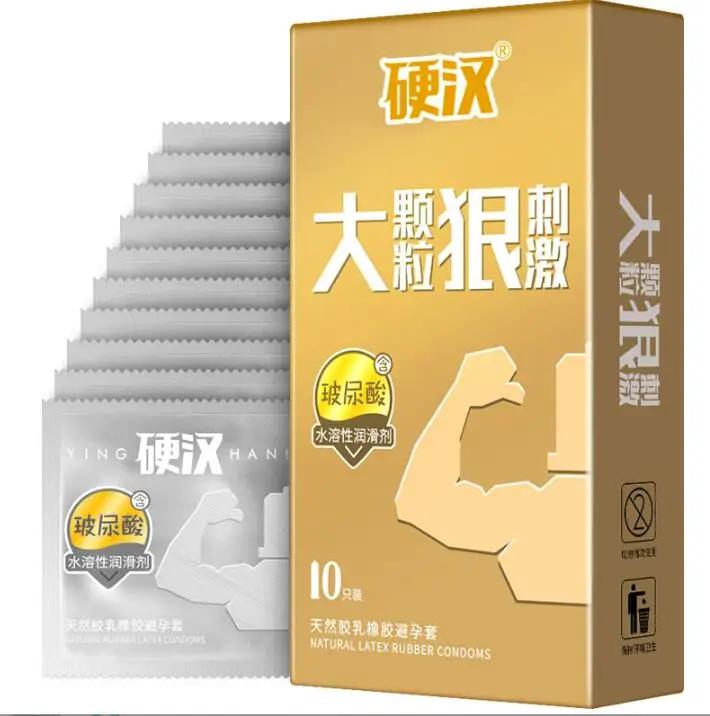 10pcs Big Dotted Ultra Thin Delay Ejaculation Condom G-spot Hyaluronic Acid Penis Sleeve Natural Latex Intimate Sex Goods