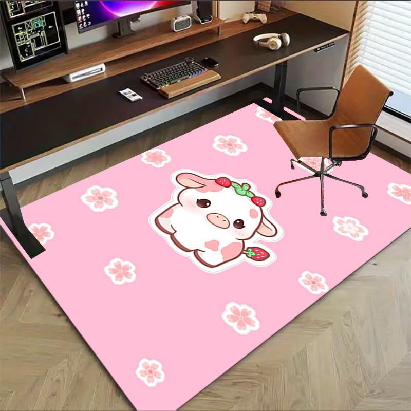 1pc cow strawberry Carpet Office Rug Outdoor Mat Home Decor Area Carpet Festival Gift