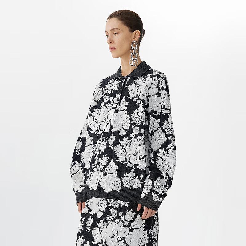 JNBY 2025 Spring Turn-down Collar Knit Sweater