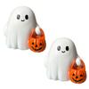 Halloween Glowing Ghost Decor LED Light Up Resin Figurine Battery Powered Tabletop Ornament For Home Party Decoration