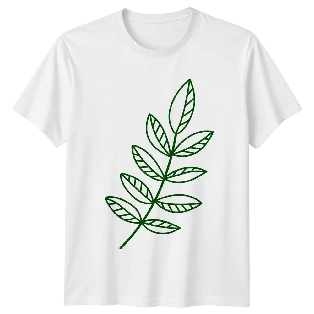 Hand Drawn Leaf TShirt Botanical Art Gardening Birthday Gift For Him And Her S