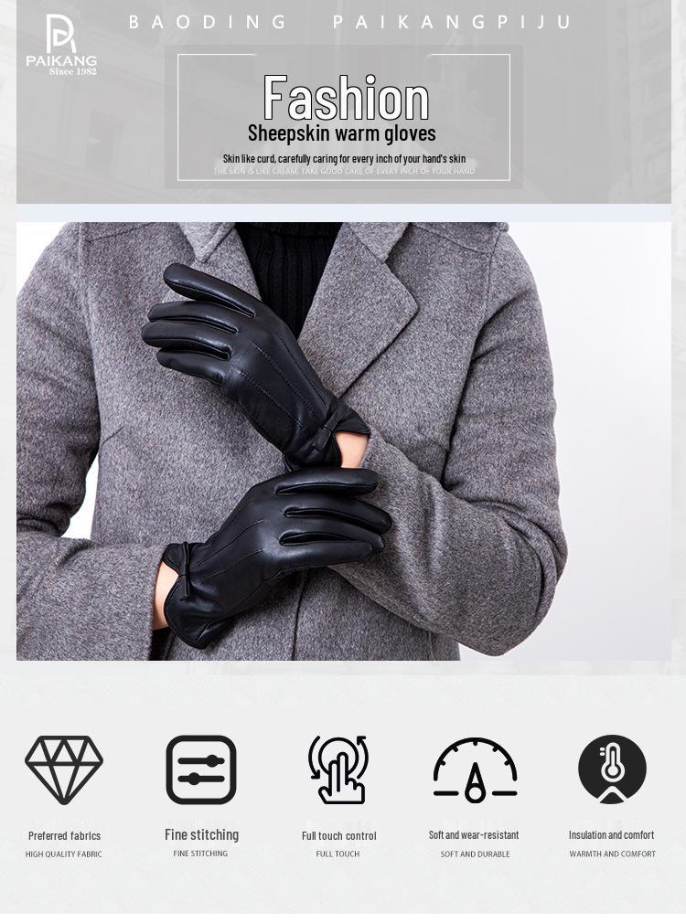 Damenhandschuhe aus echtem Lammleder - Dick, Warm, Ideal für Herbst und Winter