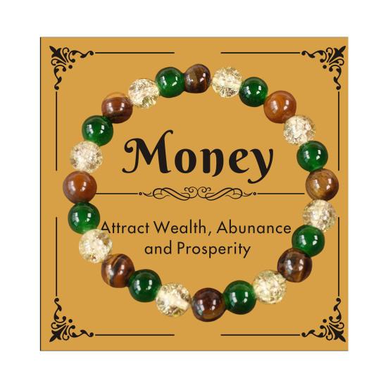 Bracelet Sustainable Natural Faux Crystal Stretchy Bracelet with Four Healing Stones Rose Quartz Bracelet