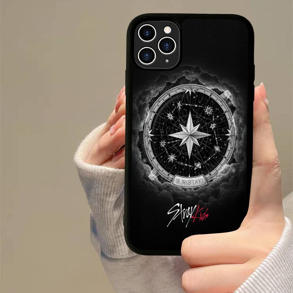 1PC Fashion Kpop S-Stray-Kids Phone Case For iPhone 17 16 15 14 13 Plus 12 11 Pro Max PC+TPU Cases Back Cover