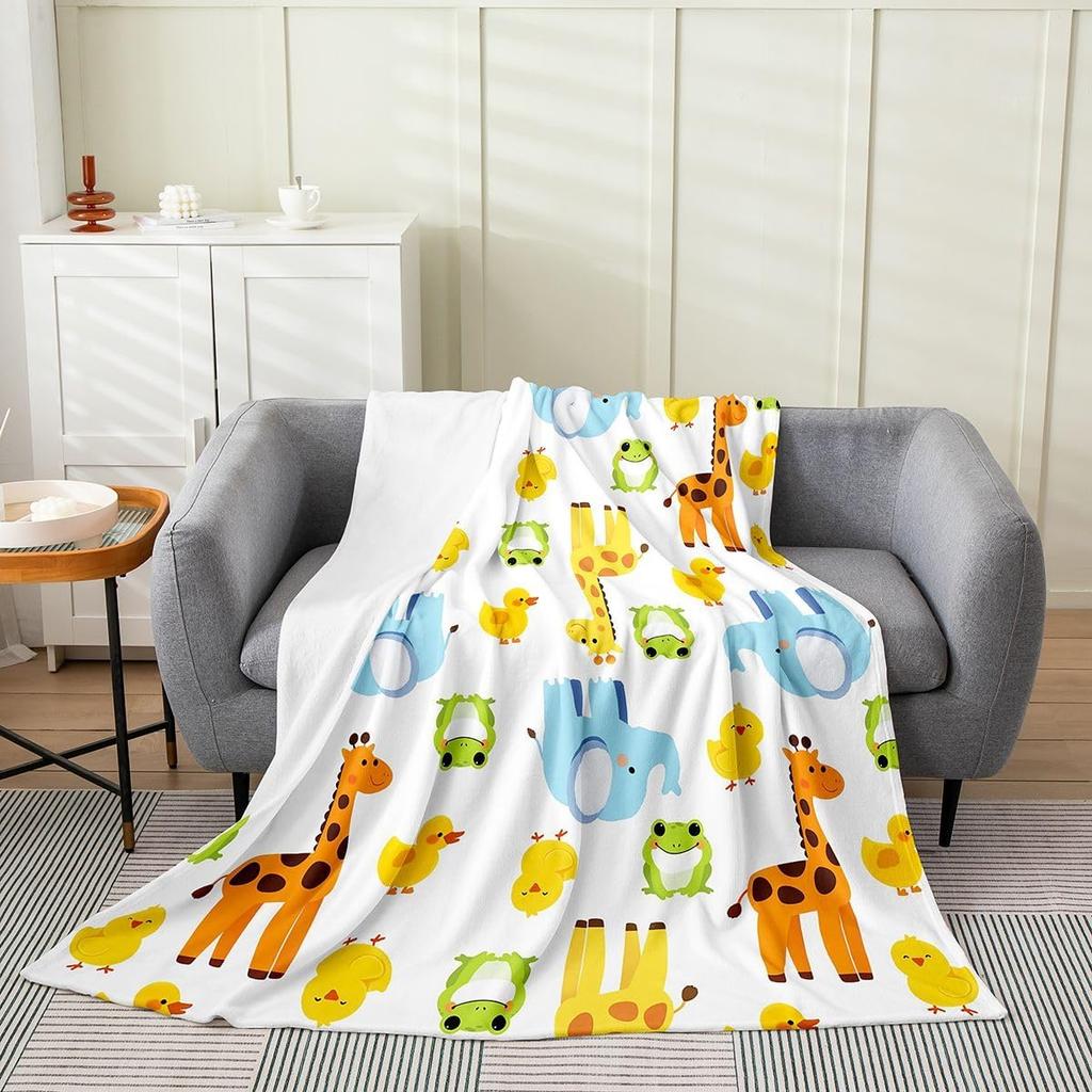 Colorful Cat Pattern Throw Blanket Cute Cartoon Design for Living Room Sofa Decor KidsRoomStyle Gift for Her 150x100
