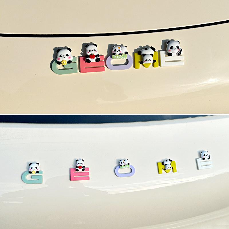 FOr Geely EX2 Cute Letter Stickers for Car Exterior Decoration and Modification Full Coverage for Front and Rear Car Emblems
