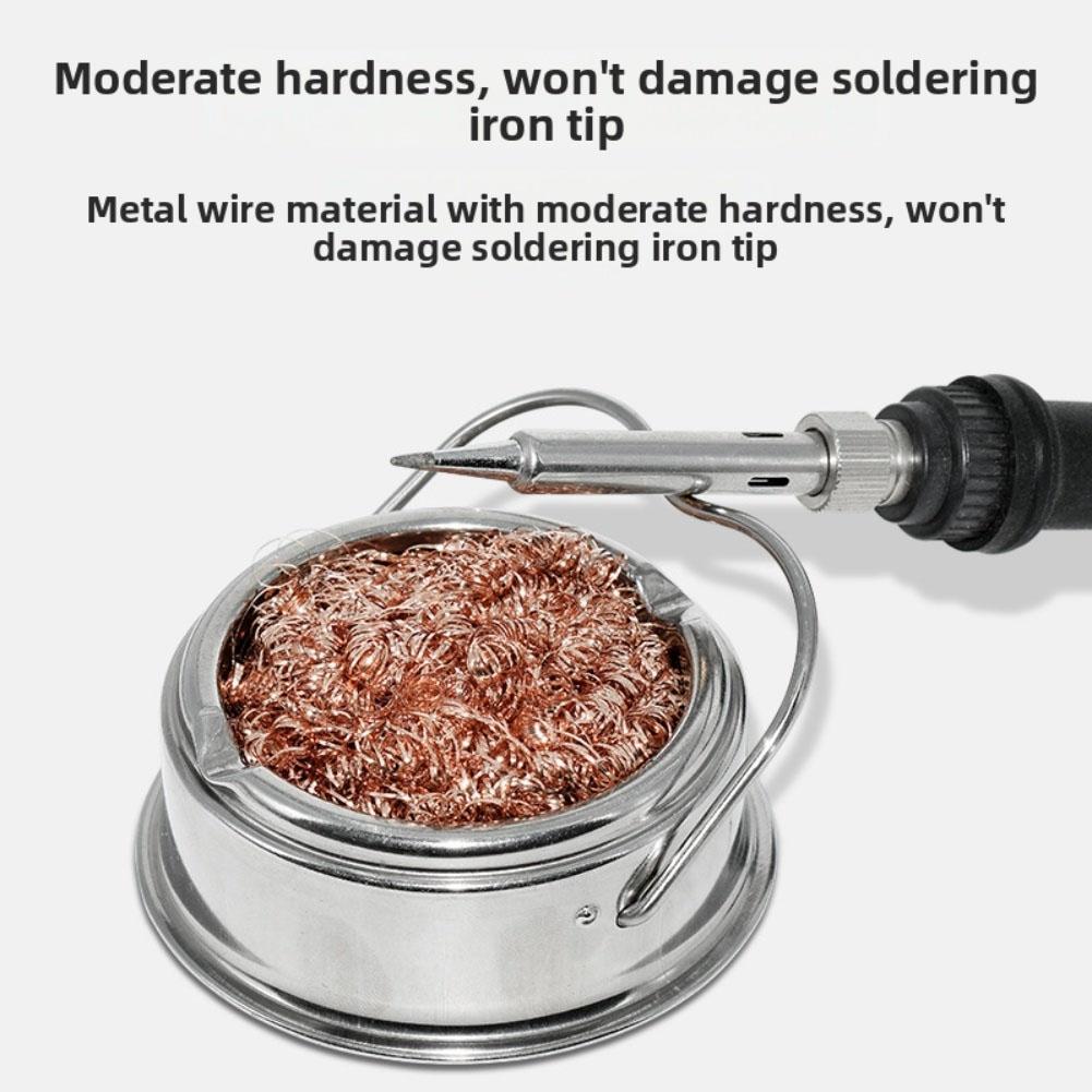 1PCS Solder Iron Tip Cleaning Ball Holder Brass Wire Cleaner Sponge Ball Cleaner Soldering Iron Mesh Filter