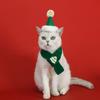 Christmas Pet Collar Embroidered Christmas Tree Snowman Santa Claus Elk Pattern Pet Knitted Scarf Hat Set