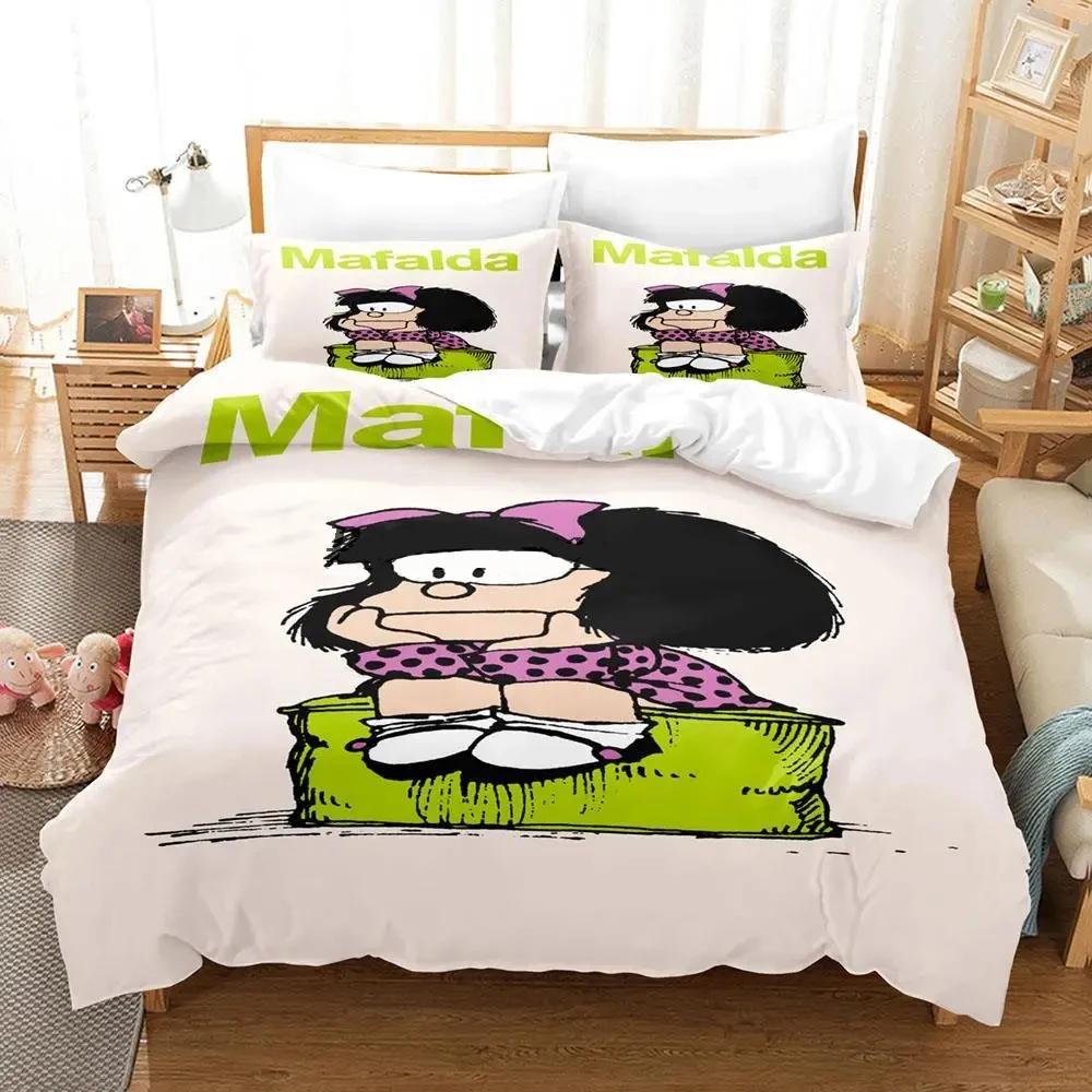 Mafalda Zēnu Guļamistabas Gultasveļa Vienguļama Divguļama Pilna Karaliene Karaļa Izmēra Pieaugušo Sega 3D Anime Gultas Palagu Komplekts Sega Pārvalks Spilvendrāna