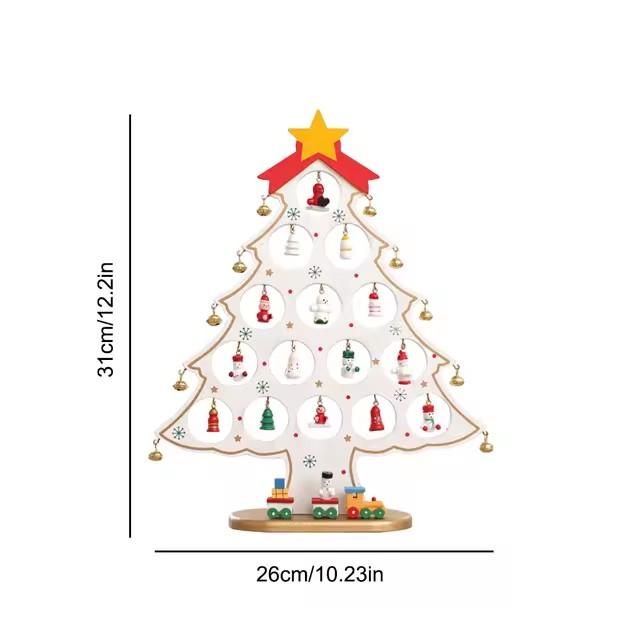 Dřevěná vánoční stromková stolní ozdoba DIY Mini vánoční stromkové dekorace Ozdoba do výlohy ozdobos navideños
