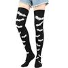 Schwarze Gothic Punk Kniestrümpfe Kniehoch Rutschfest Überknie Mädchen Warm Lange Socken Cosplay Anime Student Halloween Accessoire