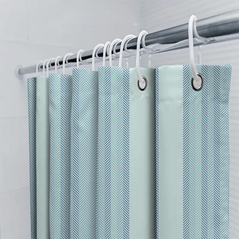 Blue Striped Shower Curtain Set Waterproof Fabric Bath Room Decoration For Home Decor 3D Print Shower Curtains With Hooks Availa