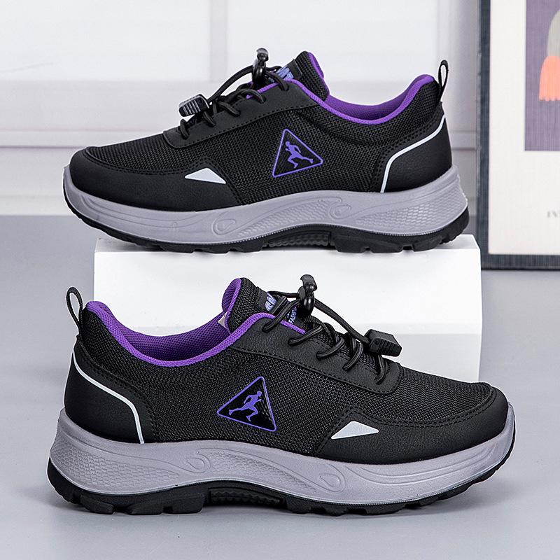 Chaussures de sport chaudes en velours mi-haut pour femme, automne et hiver, résistantes à l'usure, en coton, épaisseur moyenne