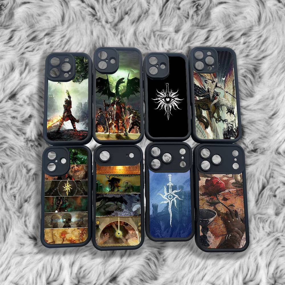 Dragon A-Age I-Inquisition Phone Case For iPhone 17,16,15,14,13,12,11,Pro,Max,Plus,XS,SE4,Mini Black Thickened Border