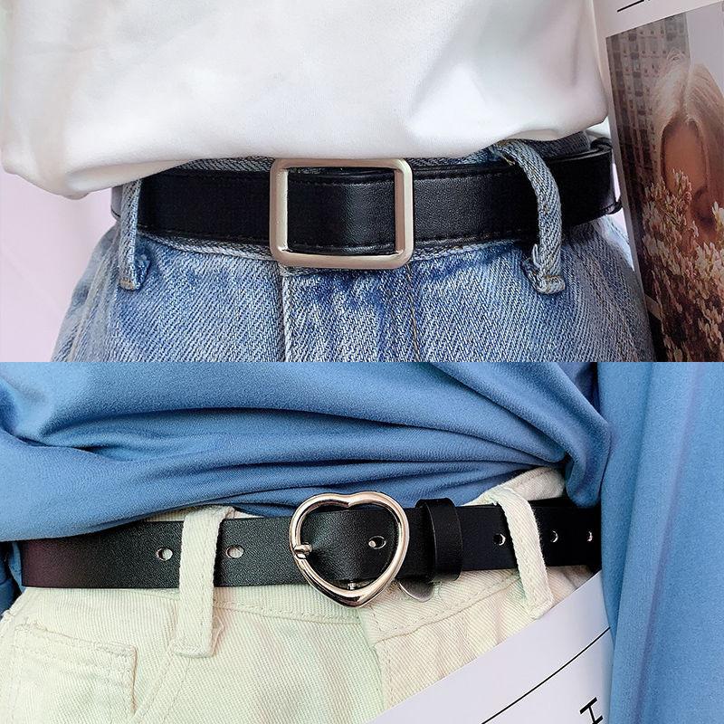 Stylish Womens No-hole Decorative Jeans Belt In Black Versatile Fashion Accessory