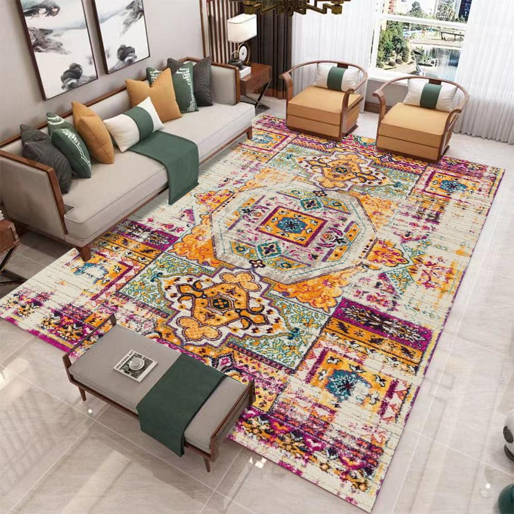 Orientalischer Roter Teppich Persischer Vintage-Stil Teppiche für Wohnzimmer Übergröße Roter Teppich Flurläufer Eingang Traditionelle Fußmatte