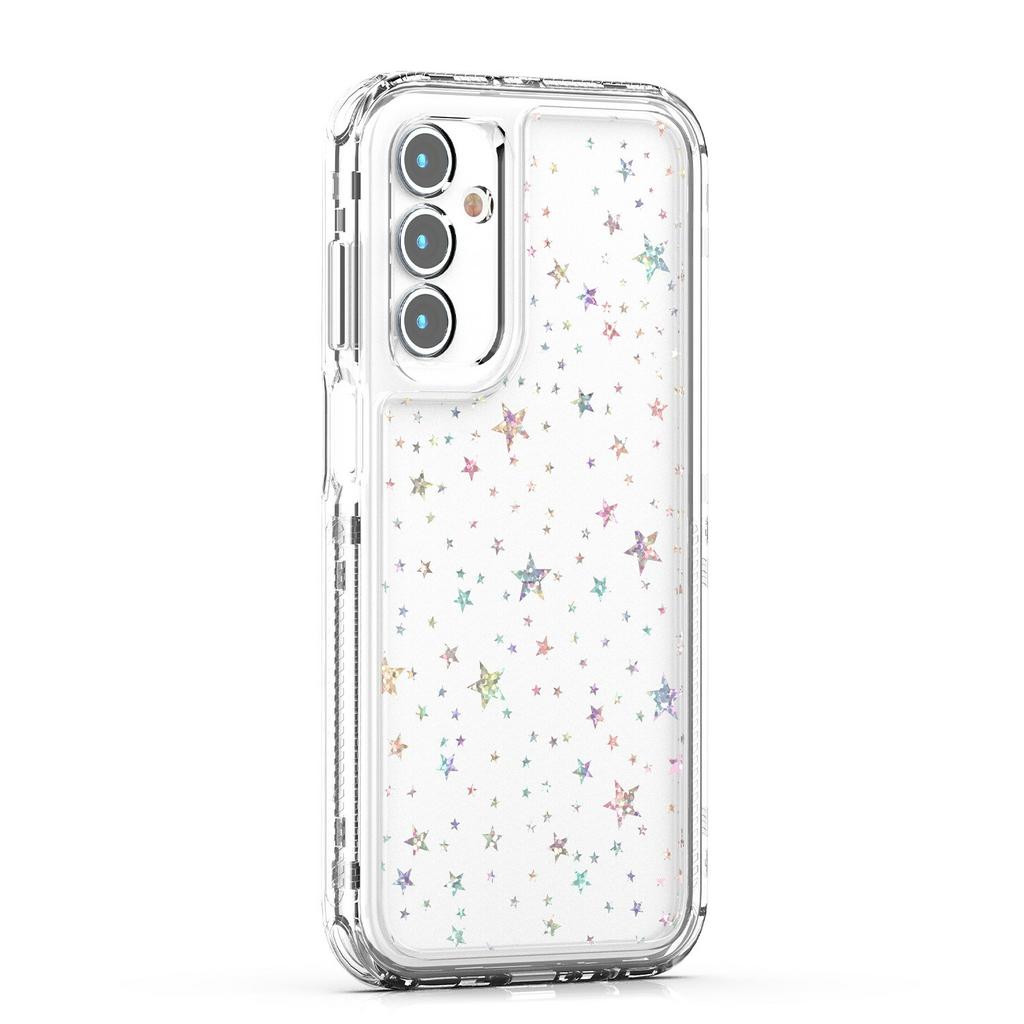 For Samsung Galaxy A55 5G Case Precise Cutouts Acrylic TPU Clear Phone Cover with Laser-printed Film
