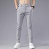 Summer thin elastic waist ice silk pants men's new trend versatile slim straight men's casual trousers