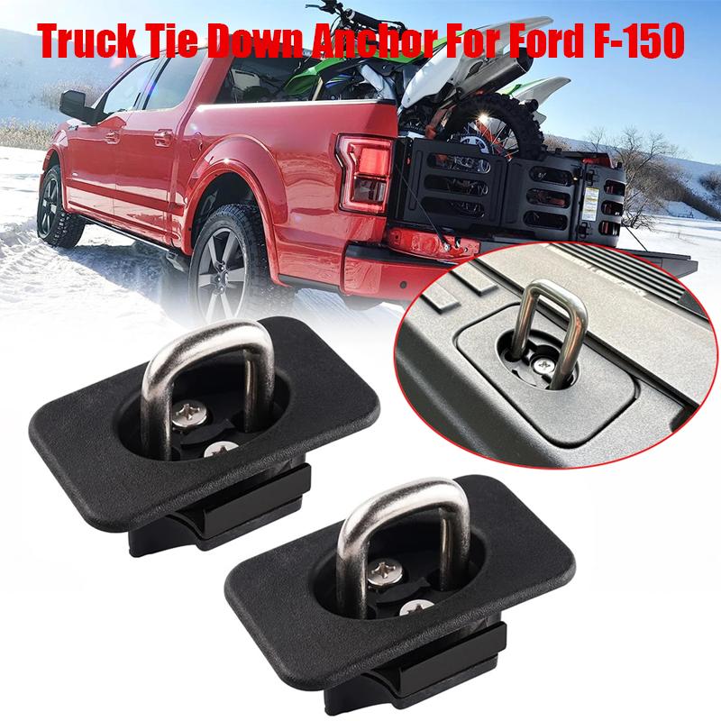 Truck Tie Down Anchor For Ford F-150 2015-2023 F250 F350 Super Duty 17-23 Trunk Retractable Bed Side Wall Hook Ring Anchor Clip