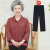 In the Elderly Summer Shirt Mother Summer Suit Old Lady Seven-quarter Sleeve Top Elderly Clothes Grandma Outfit