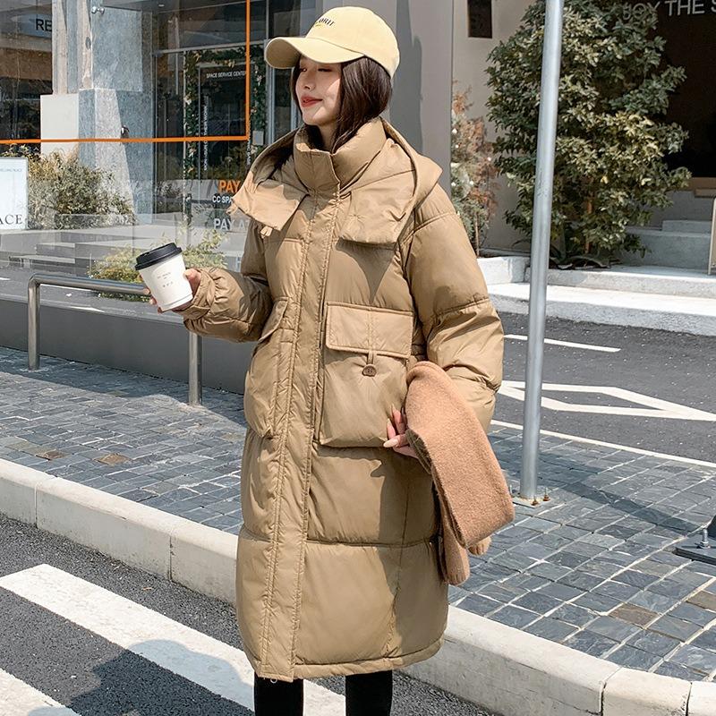 

Новая пуховая одежда для женщин, свободные и длинные утолщенные хлопковые куртки до колена, хлебная одежда, хлопковые куртки XL suggestion [140-165] catties хаки