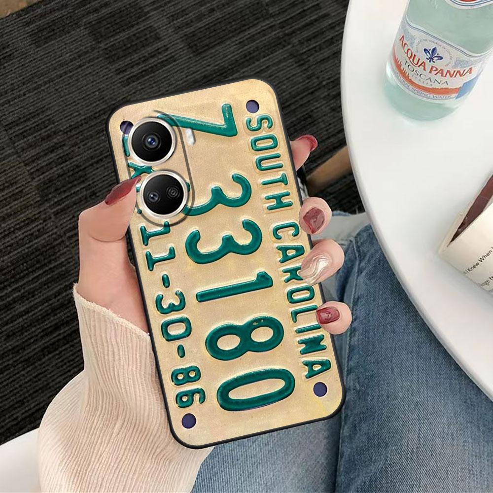 Vintage Classic License Plate Case For HUAWEI NOVA Y70 3I 7I 8I 9SE P30 Y9 HONOR 8X 9X 20 90 X5 X6B X7A X7B X8B X9 X9B X9A Case