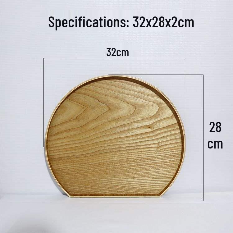 Japanese Wooden Half-Moon Bread & Sushi Tray - Simple INS Style Tea & Dinner Plate