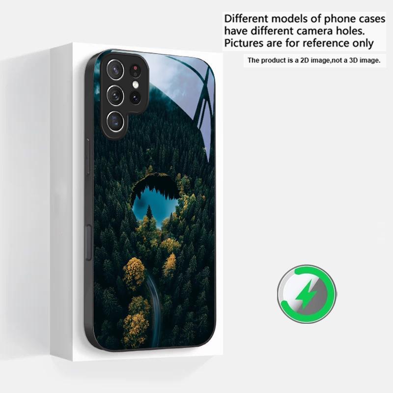 Forest Stream Pattern Suitable For Samsung Galaxy S25 Ultra S20 FE S21 S22+ S23 Plus S24 S26 Edge magnetism Glass Phone Casee