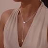 Heart Butterfly Pendant Necklace for Women, Stainless Steel Y Shape Necklace, High Polish Animal Gold Color Jewelry Gift