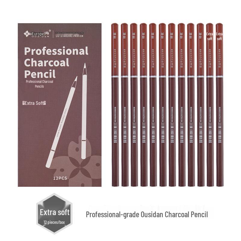 14b Matte Charcoal Sketching Pencils Set for Students & Professionals